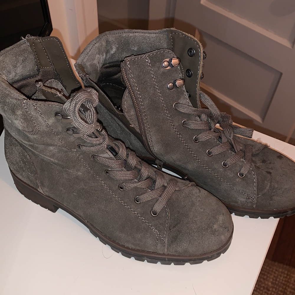 Crown vintage grey/brown combat boots
